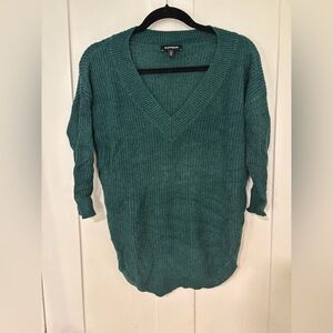 Express Deep Teal V-Neck Sweater for Women